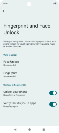 Press Fingerprint.
