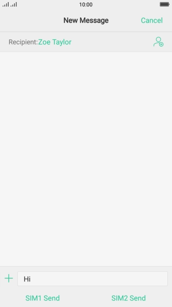 Press Send when you've written your text message.
