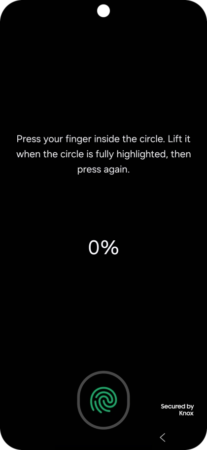Follow the instructions on the screen to create the phone lock code using your fingerprint.