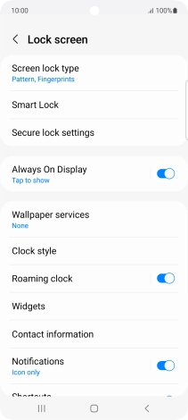 Press Screen lock type and key in the additional phone lock code you created earlier.
