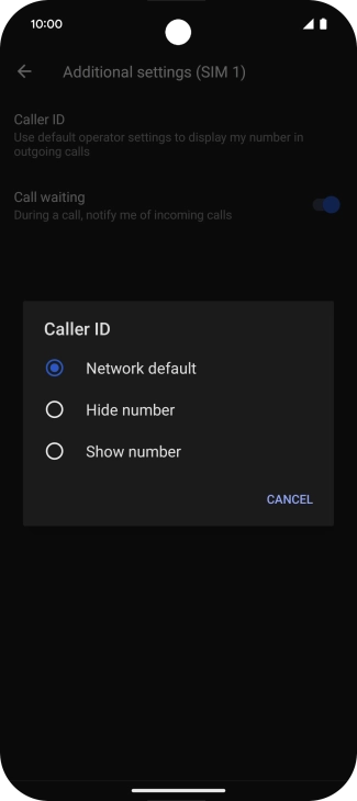 Press Show number to turn on caller identification.