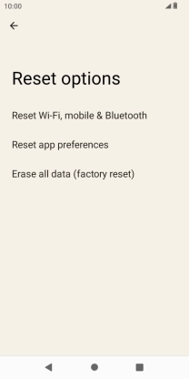 Press Erase all data (factory reset).