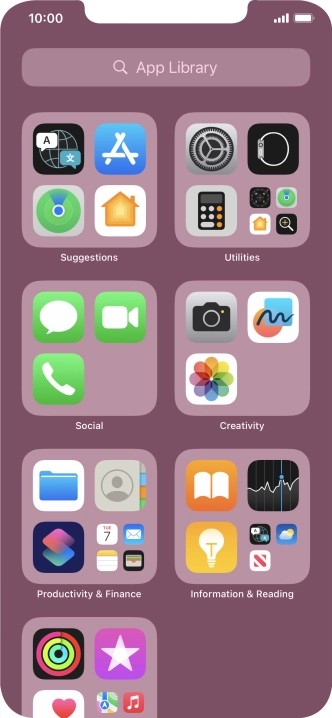 Press the required app.