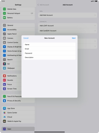 Press Description and key in the required name.