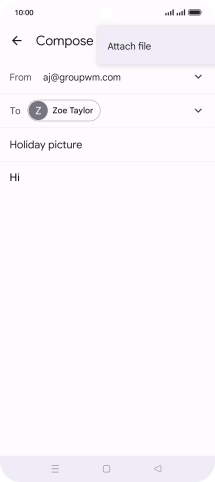 Press Attach file and go to the required folder.
