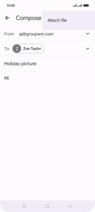 Press Attach file and go to the required folder.
