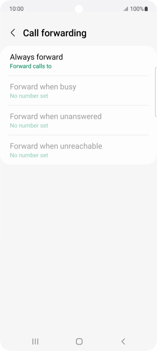Press the required divert type.