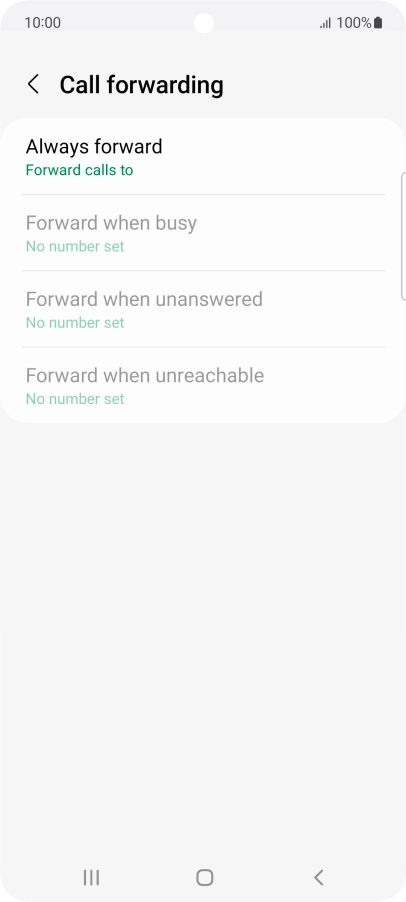 Press the required divert type.