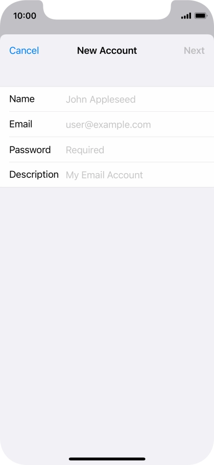 Press Name and key in the required sender name.