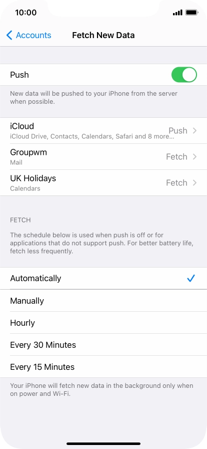 Press the indicator next to 