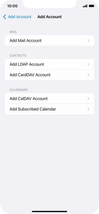 Press Add Mail Account.
