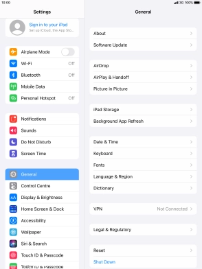 Press Sign in to your iPad.