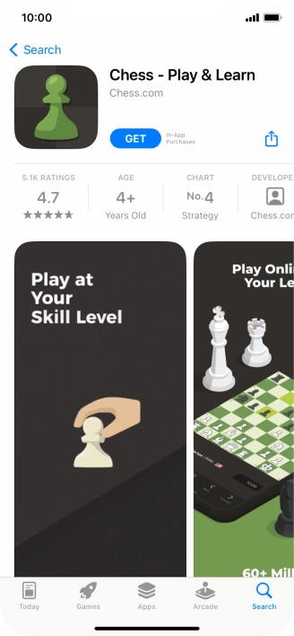 Press GET and follow the instructions on the screen to install the app.