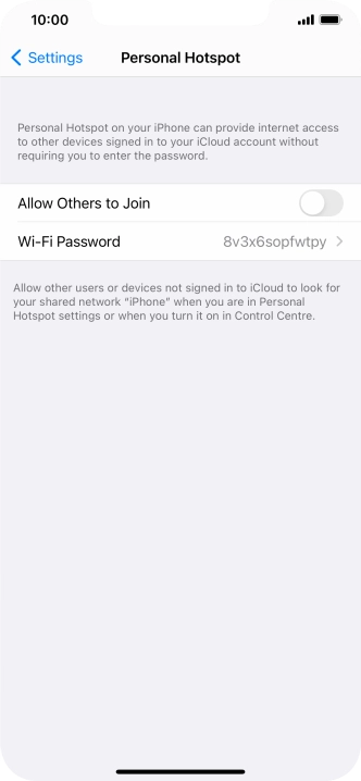 Press Wi-Fi Password and key in the required password.