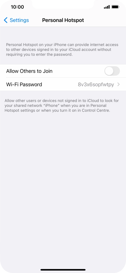 Press Wi-Fi Password and key in the required password.