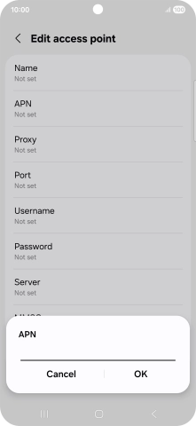 Key in live.vodafone.com and press OK.