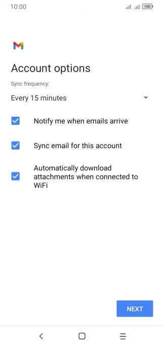 If this screen is displayed, you email account has been recognised and set up automatically. Follow the instructions on the screen to key in more information and finish setting up your email account.