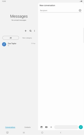 Press the search field and key in the first letters of the recipient's name.