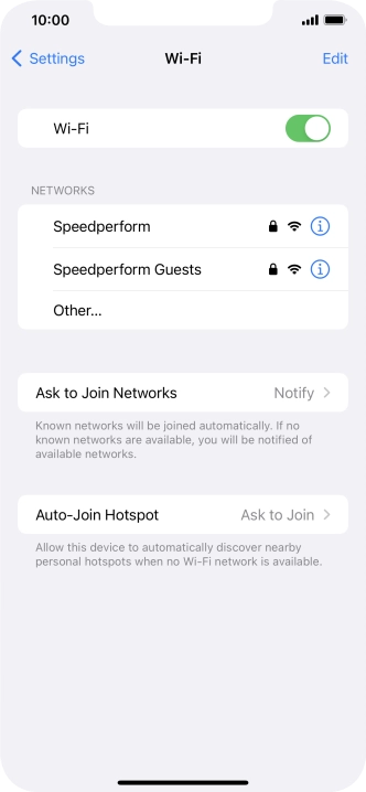 Press the required Wi-Fi network and key in the password for the Wi-Fi network.