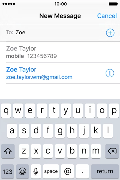 Press the required contact.