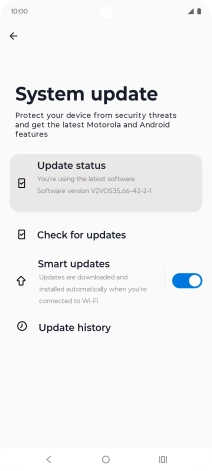 Press Check for updates. If a new software version is available, it's displayed. Follow the instructions on the screen to update the phone software.