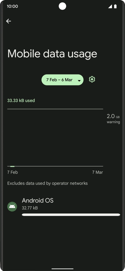 The data usage for each application is displayed below the name of the application.