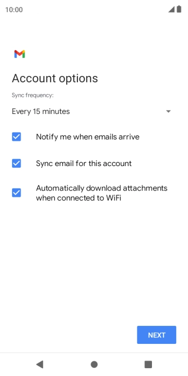 If this screen is displayed, you email account has been recognised and set up automatically. Follow the instructions on the screen to key in more information and finish setting up your email account.