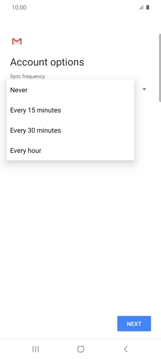 Press the required setting.