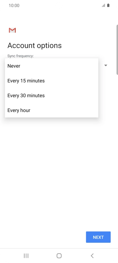 Press the required setting.