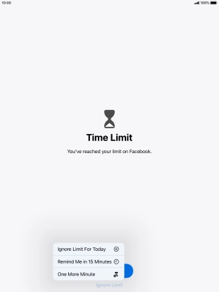 Press the required setting.
