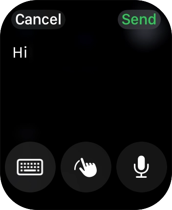 Press the microphone icon and record the message.