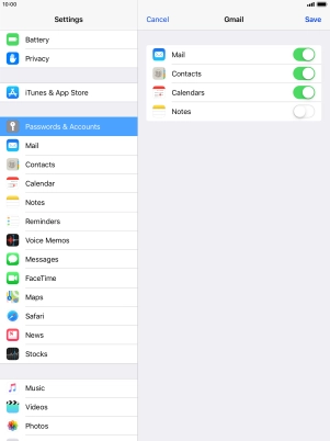 If this screen is displayed, you email account has been recognised and set up automatically. Follow the instructions on the screen to key in more information and finish setting up your tablet.