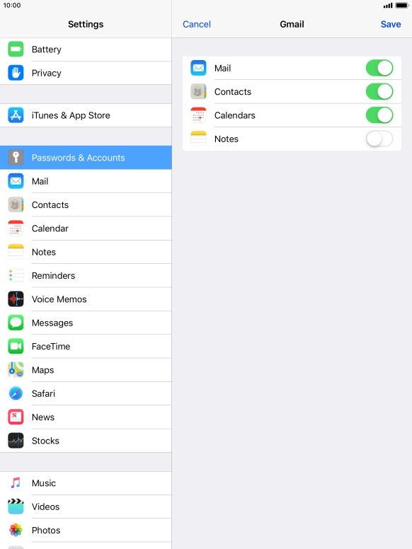 If this screen is displayed, you email account has been recognised and set up automatically. Follow the instructions on the screen to key in more information and finish setting up your tablet.