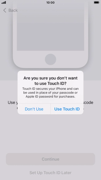 If you turn off the function, press Don't Use.