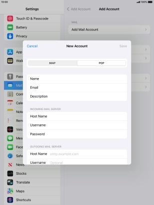 Press Host Name and key in the name or IP address of your email provider's outgoing server. Please note that if you can't send email messages when using your email provider's outgoing server, key in smtp.vodafone.net.au (Vodafone's outgoing server).