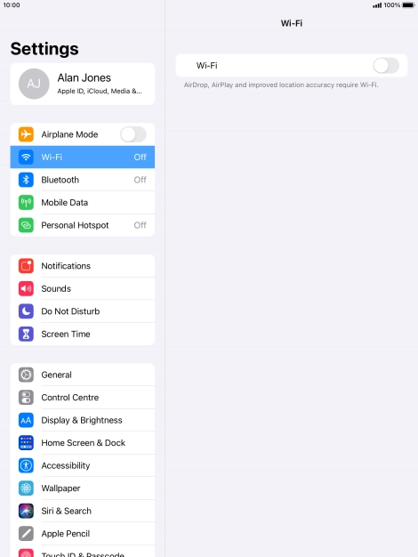 Press the indicator next to 