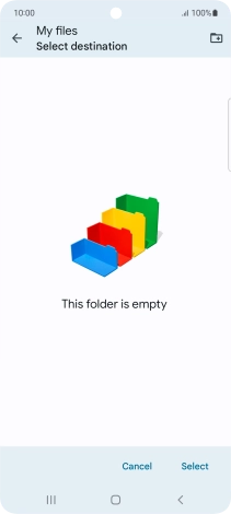 To create a new folder, press the new folder icon and follow the instructions on the screen to create a new folder.