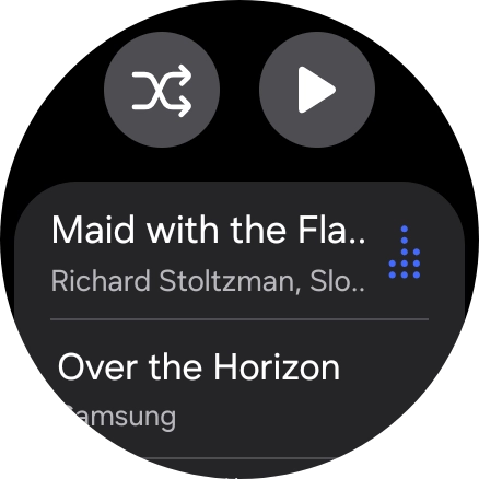 Press the required audio file.