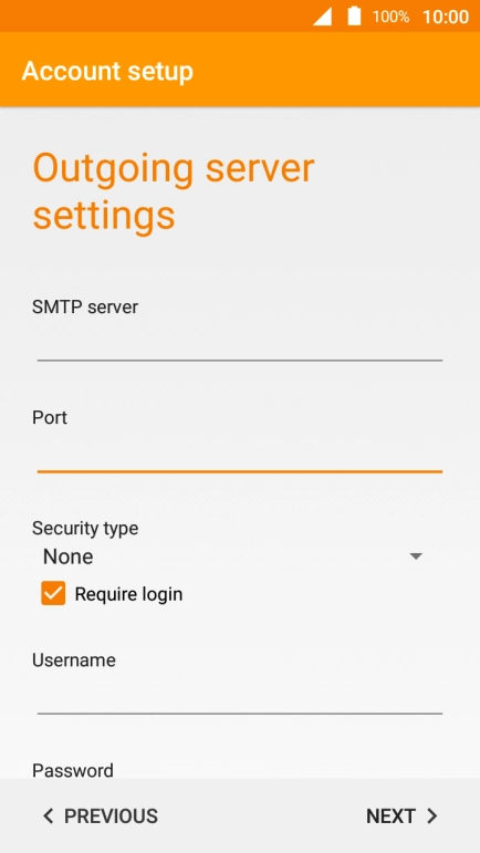 If you turn on SMTP authentication, press the field below 