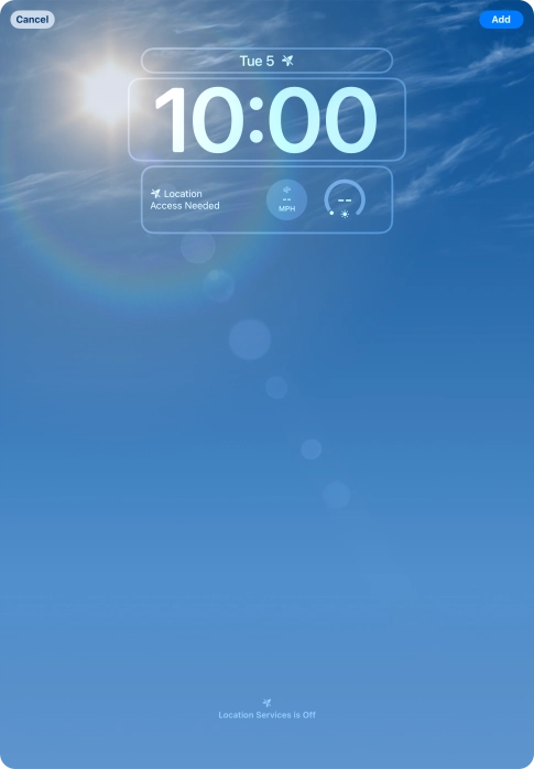 To customise the way the lock screen date is displayed, press the date widget and follow the instructions on the screen to select the required widget display mode.