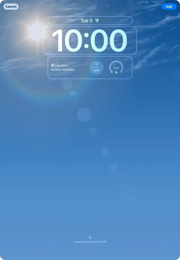 To customise the way the lock screen date is displayed, press the date widget and follow the instructions on the screen to select the required widget display mode.
