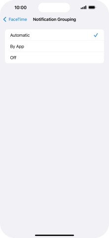 Press the required setting.