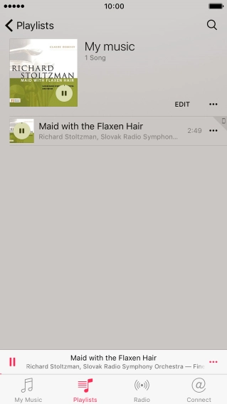 Press the song title.