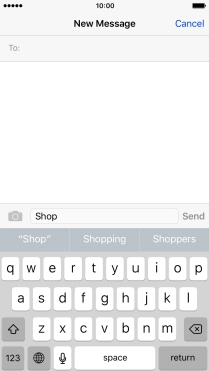 The word suggestions are displayed as you write. Press the required word to insert it.