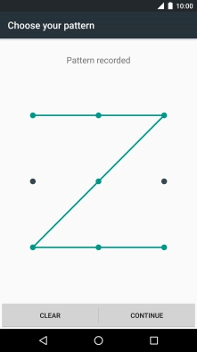 Slide your finger across the screen to connect at least four points and press CONTINUE.