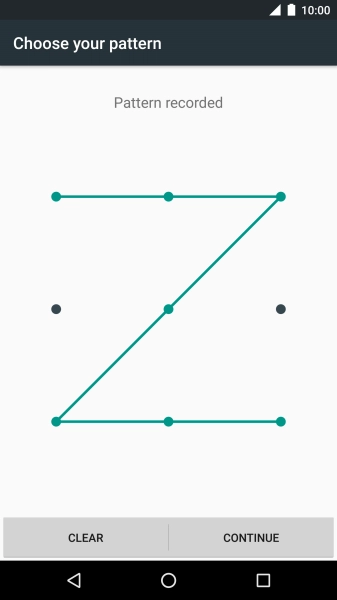 Slide your finger across the screen to connect at least four points and press CONTINUE.