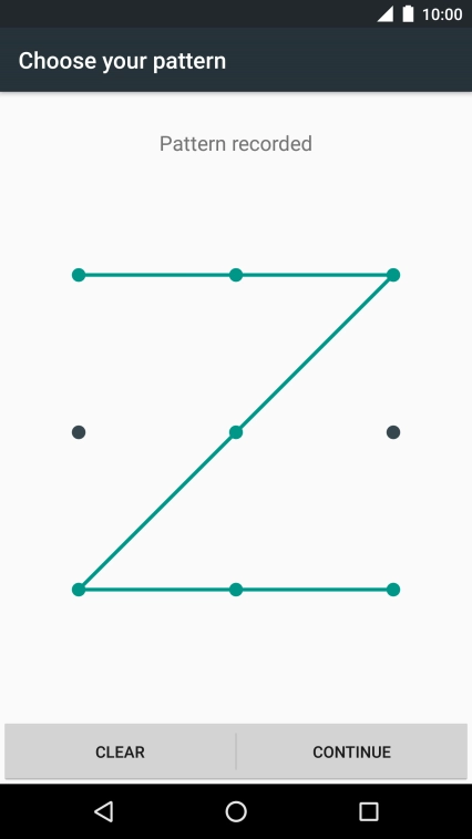 Slide your finger across the screen to connect at least four points and press CONTINUE.