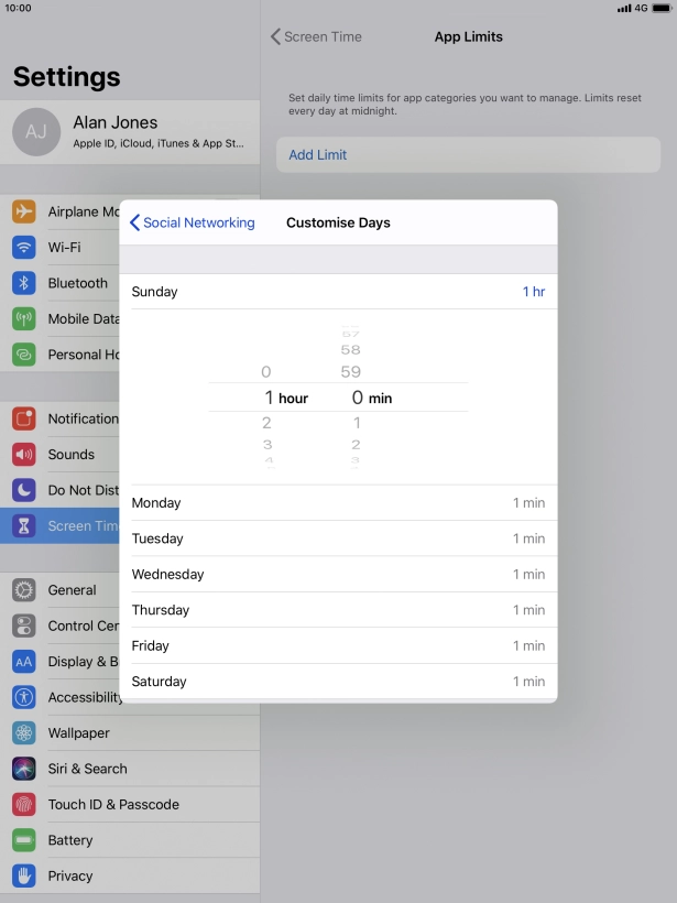 Select the required period.