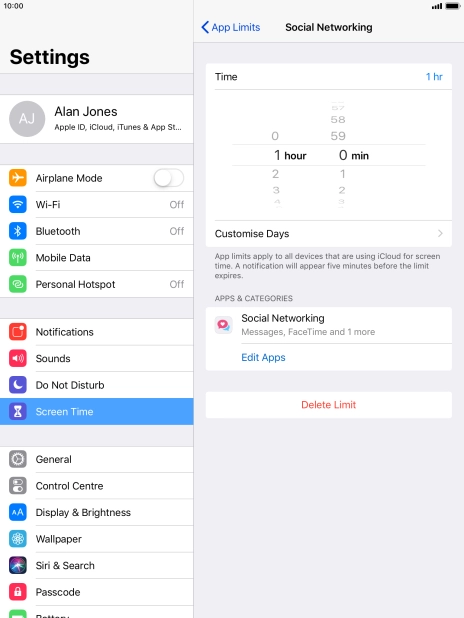 Press Customise Days.