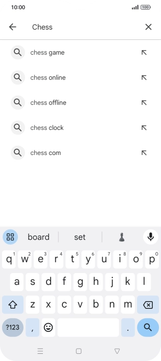 Key in the name or subject of the required app and press the search icon.